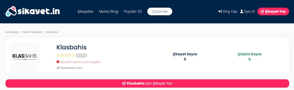 Klasbahis şikayetvar